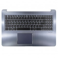 Корпус верхня кришка для Asus M580VD N580VD X580VD, RU/UA, (Gray, топкейс+клавіатура з підсвіткою, 90NB0FL4-R31UA, C Cover, Original)
