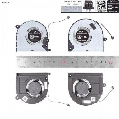Вентилятори для ноутбука Dell Vostro 7500 7501, (CPU+GPU, FMF2 DFS150705AF0T, 0YND40, FMF3 DFS150005AA0T, 0KGH4R, Original)