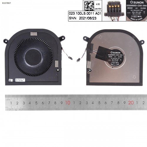 Вентилятор для ноутбука Dell XPS 17 9700 9710 9720 Precision 5750 5760, (для GPU, EG50060S1-C501-S9A, 0MXF81, Original)