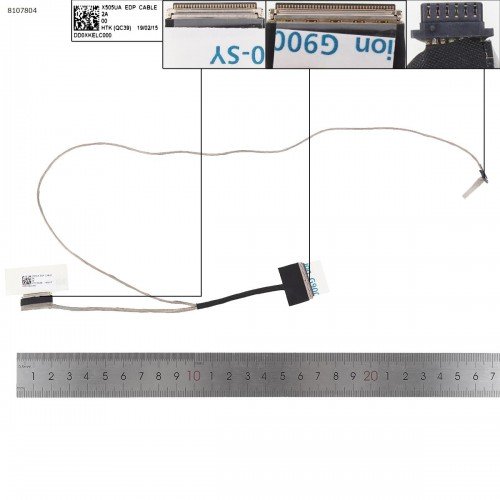 Шлейф матрицы для ноутбука Asus A505 F505 S505 X505BA X505BP X505ZA, (eDP 30pin, DD0XKELC000, 14005-02350100, Original)
