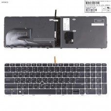 Клавиатура для HP EliteBook 755 G3 850 G3 850 G4 ZBook 15u G3 G4, RU, (серая рамка, с трекпоинтом, с подсветкой, 6037B0113822, 819899-251)