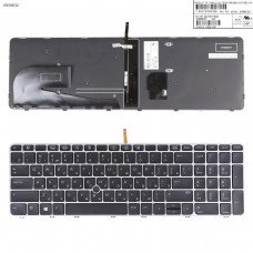 Клавіатура для HP EliteBook 755 G3 850 G3 850 G4 ZBook 15u G3 G4, RU, (сіра рамка, з трекпоінтом, з підсвіткою, 6037B0113822, 819899-251)