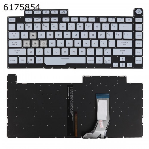 Клавиатура для ноутбука Asus G531GU GL531GU PX531GU G531GD G531GT series, US, (silver-blue, RGB-backlit)