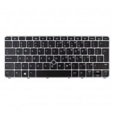 Клавиатура для HP EliteBook 725 820 828 G3 820 G4, US, (черная, серая рамка, с поинтстиком, 6037B0113035, 813302-001, 826631-001, Original)