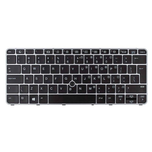 Клавиатура для ноутбука HP EliteBook 725 820 828 G3 820 G4, US, (черная, серая рамка, с поинтстиком, 6037B0113035, 813302-001, 826631-001, Original)