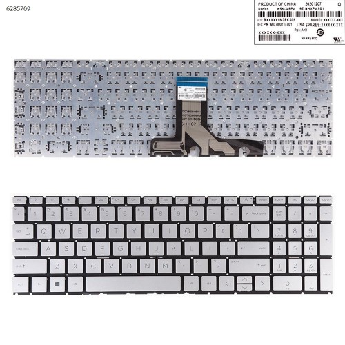 Клавиатура для ноутбука HP Pavilion 15-EG 15-EH 15-EF 17-CN 17-CP 250 255 256 G10 series, US (Silver, Original)