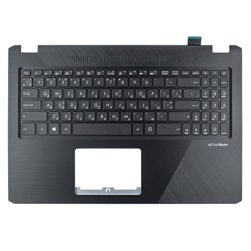 Корпус верхня кришка для ноутбука Asus K570UD K570ZD R570UD R570ZD X570UD X570ZD, RU/UA, (Black, топкейс з клавіатурою з підсвіткою, 90NB0HS1-R31UA0, C Cover, Original)