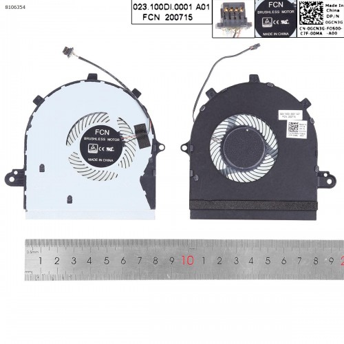 Вентилятор для ноутбука Dell Inspiron 17 7786 2-in-1, (FL1D DFS551205WQ0T, 0GCN3G, 023.100DI.0001, Original)