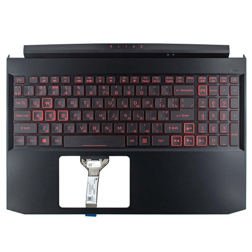 Корпус верхня кришка для ноутбука Acer Nitro AN515-45 AN515-57, RU/UA, (топкейс з клавіатурою з підсвіткою, 6B.QB9N2.009, C Cover, Original)