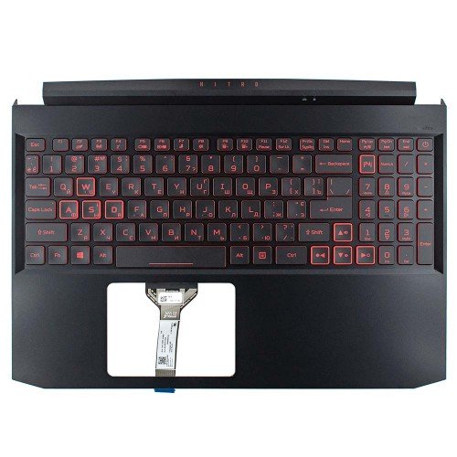 Корпус верхняя крышка для ноутбука Acer Nitro AN515-45 AN515-57, RU/UA, (топкейс с клавиатурой с подсветкой, 6B.QB9N2.009, C Cover, Original)