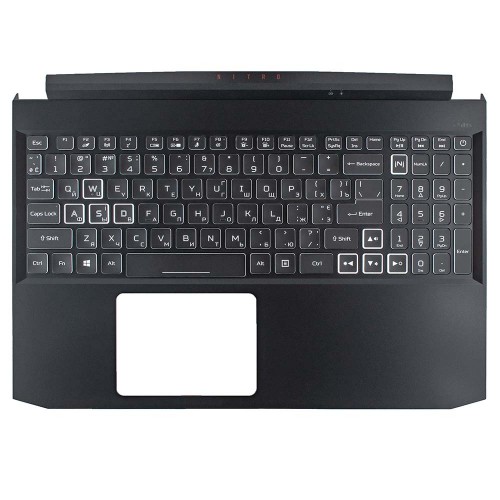 Верхня кришка для ноутбука Acer Nitro AN515-45 AN515-57, RU/UA, (топкейс+клавіатура, з підсвіткою, 6B.QBCN2.009, Original)