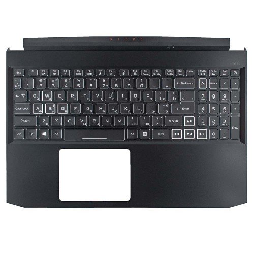 Верхняя крышка для ноутбука Acer Nitro AN515-45 AN515-57, RU/UA, (топкейс+клавиатура, с подсветкой, 6B.QBCN2.009, Original)