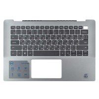 Верхняя крышка для Dell Inspiron 14 5490 5498, RU, (Grey, топкейс с клавиатурой, 04J4KG, Original)