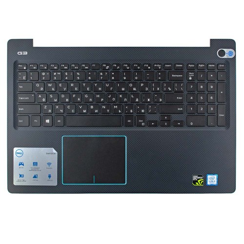 Корпус верхняя крышка для ноутбука Dell G3 15 3579, RU, (Grey, топкейс+тачпад+клавиатура с подсветкой, 0N4HJH, Original)