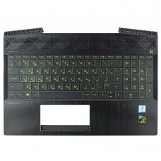 Корпус верхня кришка для HP Pavilion Gaming 15-CX series, RU, (Black+Green, топкейс+клавіатура з підсвіткою, L21862-251, Original)