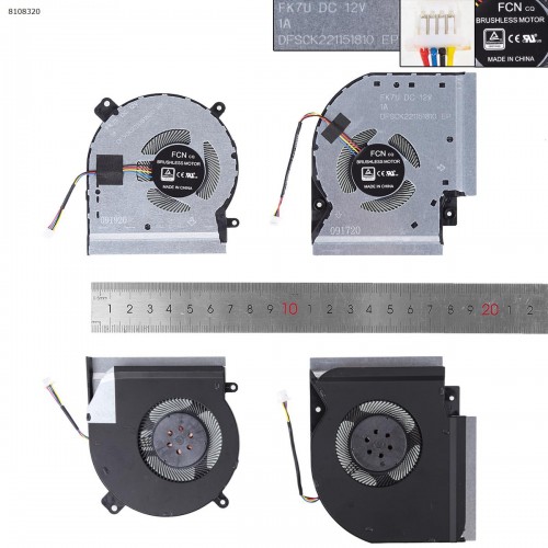 Вентиляторы для ноутбука Asus ROG Strix G515GV G515GW GL504GM GL504GS GL504GV GL504GW, (DC 12V CPU+GPU, FK7T DFSCK221051820, FK7U DFSCK221151810, Original)