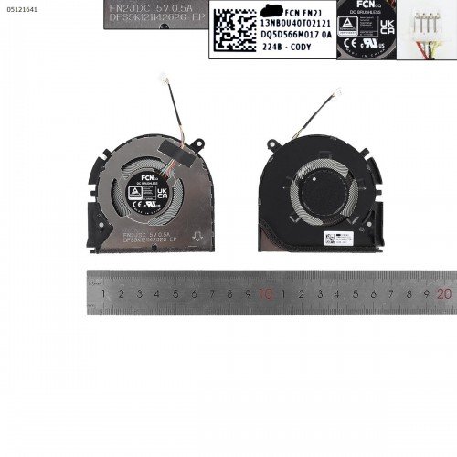 Вентилятор для ноутбука Asus K3400P M3401Q M7400Q S3400Q X3400P X7400P series, (CPU FAN DC 5V, FN2J DFS5K12114262G, DQ5D566M017, ND75C76-20L20, Original)