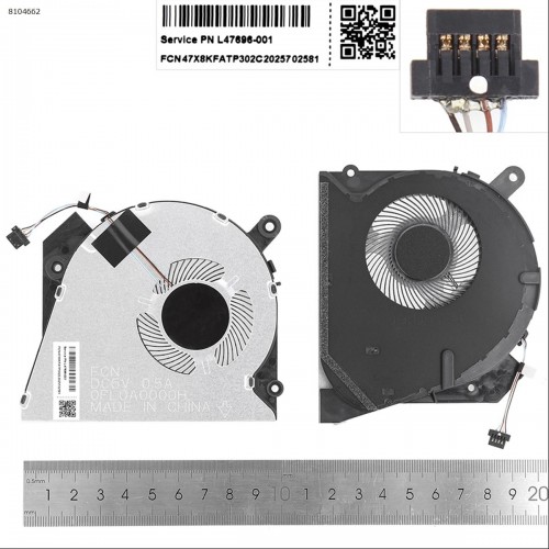 Вентилятор для ноутбука HP ProBook 450 455 G6 G7 series, (85мм, For UMA, L47696-001, FCN 0FL8K0000H, HSN-Q16C, Original)