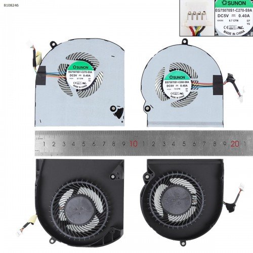 Вентиляторы для ноутбука Dell Alienware 15 R3 R4 P69F series, (CPU+GPU 5V 0.4A, EG75070S1-C270-S9A, EG75070S1-C260-S9A, 0K1W4D)