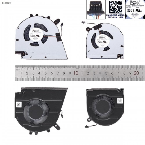 Вентиляторы для ноутбука Dell Inspiron 15 7510 16 7610 2021 series, (DC 5V CPU+GPU, B6506ASHNF2000TN, B8906ASHNF2000TN, 0GJN2R, 0CNNWF, Original)