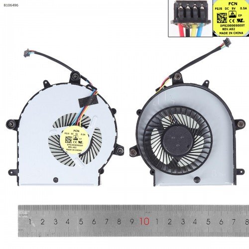 Вентилятор кулер для ноутбука HP ProBook 650 655 G2 G3 series, (Version 2, DFS2000050E0T-FGJS, 840732-001, 6043B0181401, Original)