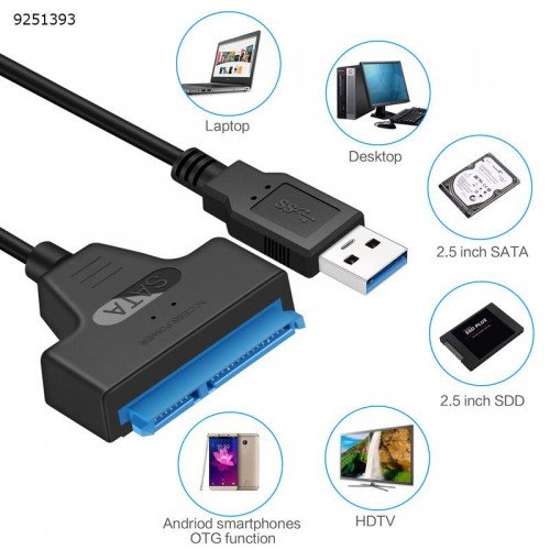 Перехідник адаптер SATA на USB 3.0 для HDD/SSD 2.5"