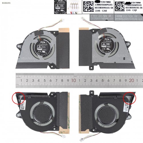 Вентиляторы для Asus ROG GA401IHR GA401QC GA401QE GA401QEC GA401QH GA401QM PX401QM RTX 3060, (12V CPU+GPU, 6033B0090301, 6033B0090101, Original)