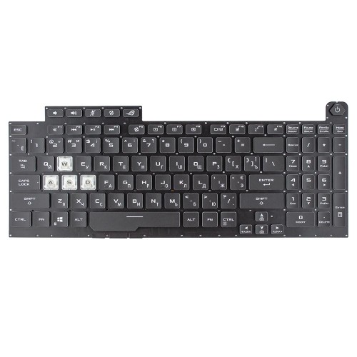 Клавиатура для ноутбука Asus ROG Strix G731GT G731GU series, RU/UA, черная, RGB-backlight