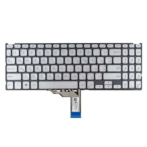 Клавиатура для ноутбука Asus A512 F512 K512 S512 X512 series, RU/UA, Silver, Backlit, Original