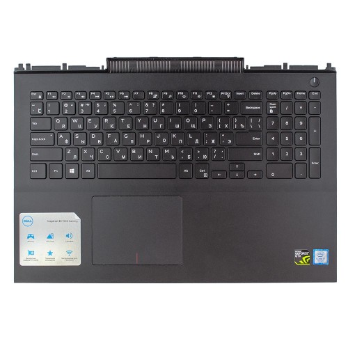 Корпус верхняя крышка для ноутбука Dell Inspiron 15 7000 7566 7567 P65F, RU, (топкейс+тачпад+клавиатура с подсветкой, 0MDC8K, Original)