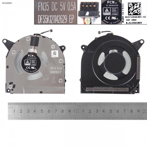 Вентилятор 5V CPU для ноутбука Lenovo Legion S7-15IMH5 S7-15ARH5, (5F10S13923, FN35 DFS5K121142629, BL0110401609, Original)