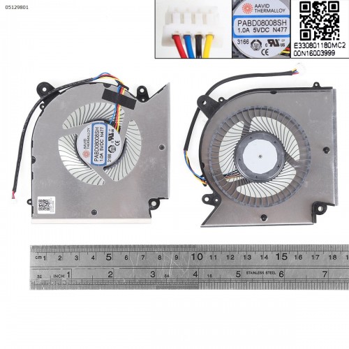 Вентилятор кулер для ноутбука MSI GL66 GF66 GF76 MS-1583 series, (CPU fan, PABD08008SH-N477, Original)