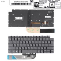 Клавиатура для Dell Inspiron/Vostro 14 5401 5402 3400 3401 5490 5390 5391 7490, RU/UA, Gray, Backlit, Original