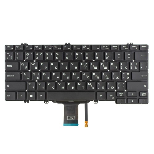 Клавіатура для ноутбука Dell Latitude 5200 3300 5300 7200 7300 3301 7290 5310, UA, (чорна, з підсвіткою, Original)