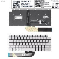 Клавиатура для Dell Inspiron/Vostro 14 5401 5402 3400 3401 5490 5390 5391 7490, RU, Silver, Backlit, Original