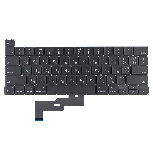 Клавіатура для ноутбука Macbook Pro 13" M1 A2338 2020 року, RU/UA, Black, (горизонтальний Enter)
