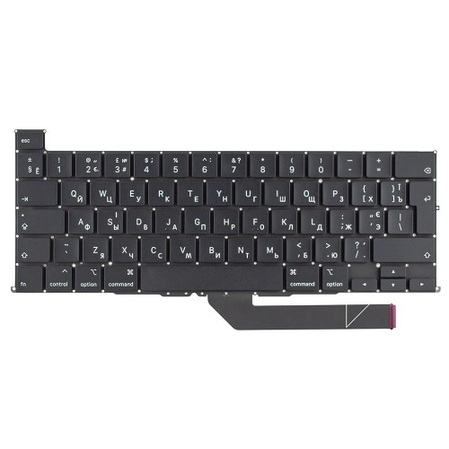 Клавиатура для ноутбука MacBook Pro 16" A2141 2019-2020, RU/UA, Black, (вертикальный Enter)
