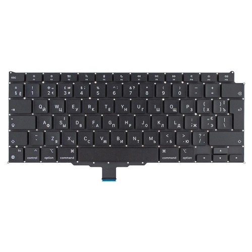 Клавиатура для ноутбука MacBook Air 13" A2337 M1 2020 года, RU/UA, Black, (вертикальный Enter)