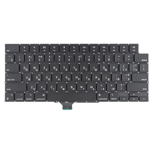 Клавиатура для ноутбука Macbook Pro A2442 A2779 A2918 A2992 A3112 A3401 A3185, RU/UA, Black, (горизонтальный Enter)