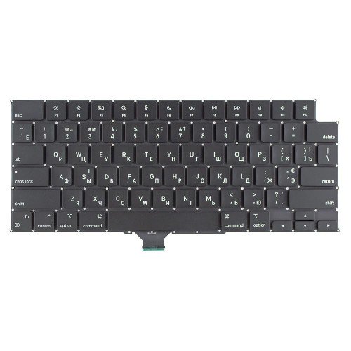 Клавіатура для ноутбука Macbook Pro A2442 A2779 A2918 A2992 A3112 A3401 A3185, RU/UA, Black, (горизонтальний Enter)