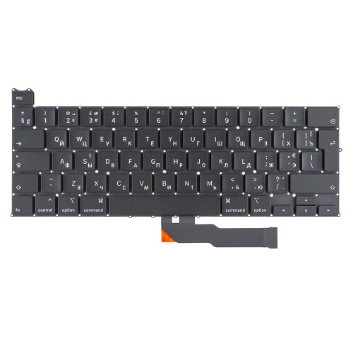 Клавиатура для ноутбука MacBook Pro 13" A2251 2020 года, RU/UA, Black, (вертикальный Enter)