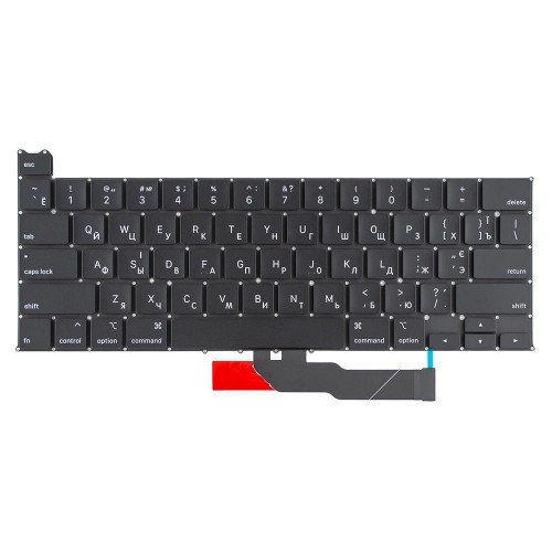 Клавиатура для ноутбука MacBook Pro 13" A2251 2020 года, RU/UA, Black, (горизонтальный Enter)