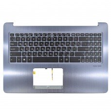 Верхняя крышка для Asus M580VD N580VD X580VD, RU/UA, (Gray, топкейс+KB, Backlit, 90NB0FL4-R33UA0, Original)