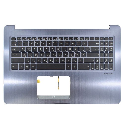 Верхня кришка для ноутбука Asus VivoBook M580VD N580VD X580VD, RU/UA, (Gray, топкейс+клавіатура з підсвіткою, 90NB0FL4-R33UA0, C Cover, Original)
