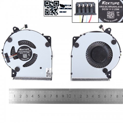 Вентилятор для ноутбука Asus X409 X509DJ X509DL X509JA X509JB X509JP X509MA, (13NB0MT0T01311, FMK5/FM5W/FMSR/FML0 DFS561405PL0T, Аналог)