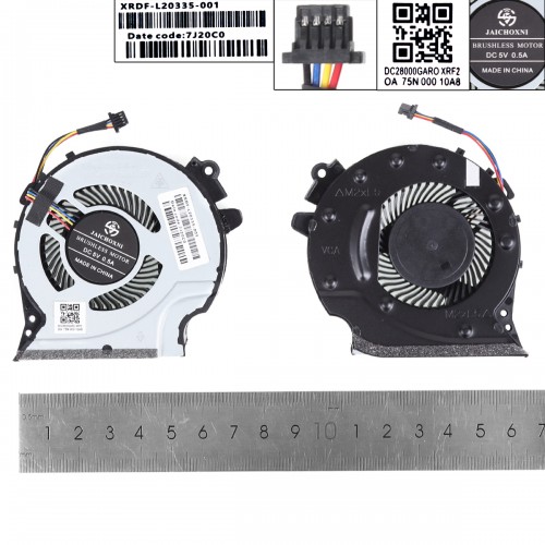 Вентилятор кулер для ноутбука HP Pavilion 15-CX TPN-C133 series, (GPU Fan, L20334-001, DC28000M5F0, FL8T/FKKA DFS481305MC0T, DC28000KYF0, Аналог)