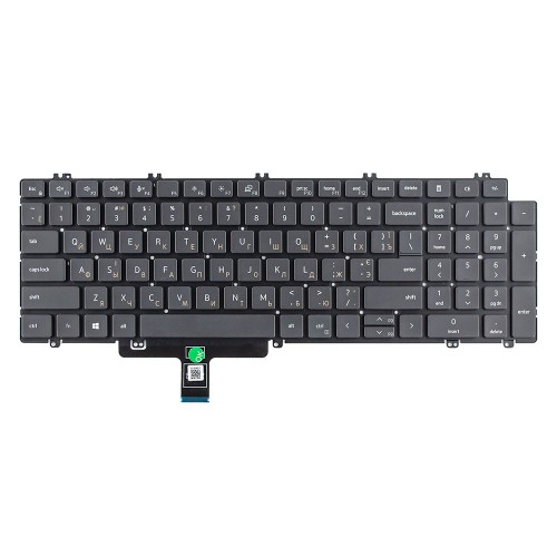 Клавиатура для ноутбука Dell Latitude 3540 5520 5521 5531 5530 5540 Precision 3560 3561 series, RU/UA, Gray