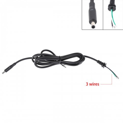 DC Кабель для блока питания ноутбука Dell, Asus 4.5*3.0*0.7 (130W, 1.8м, медный, с ферритом)
