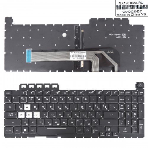 Клавіатура для ноутбука Asus TUF Gaming FA506 FX506 TUF506 TUF566 FA706 FX706 TUF706 TUF766 series, RU, RGB-backlit 8pin