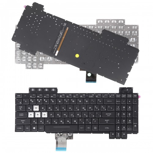 Клавіатура для ноутбука Asus FX504 FX505 FX705 FX80 series, RU, (Black, RGB-backlit, A+)